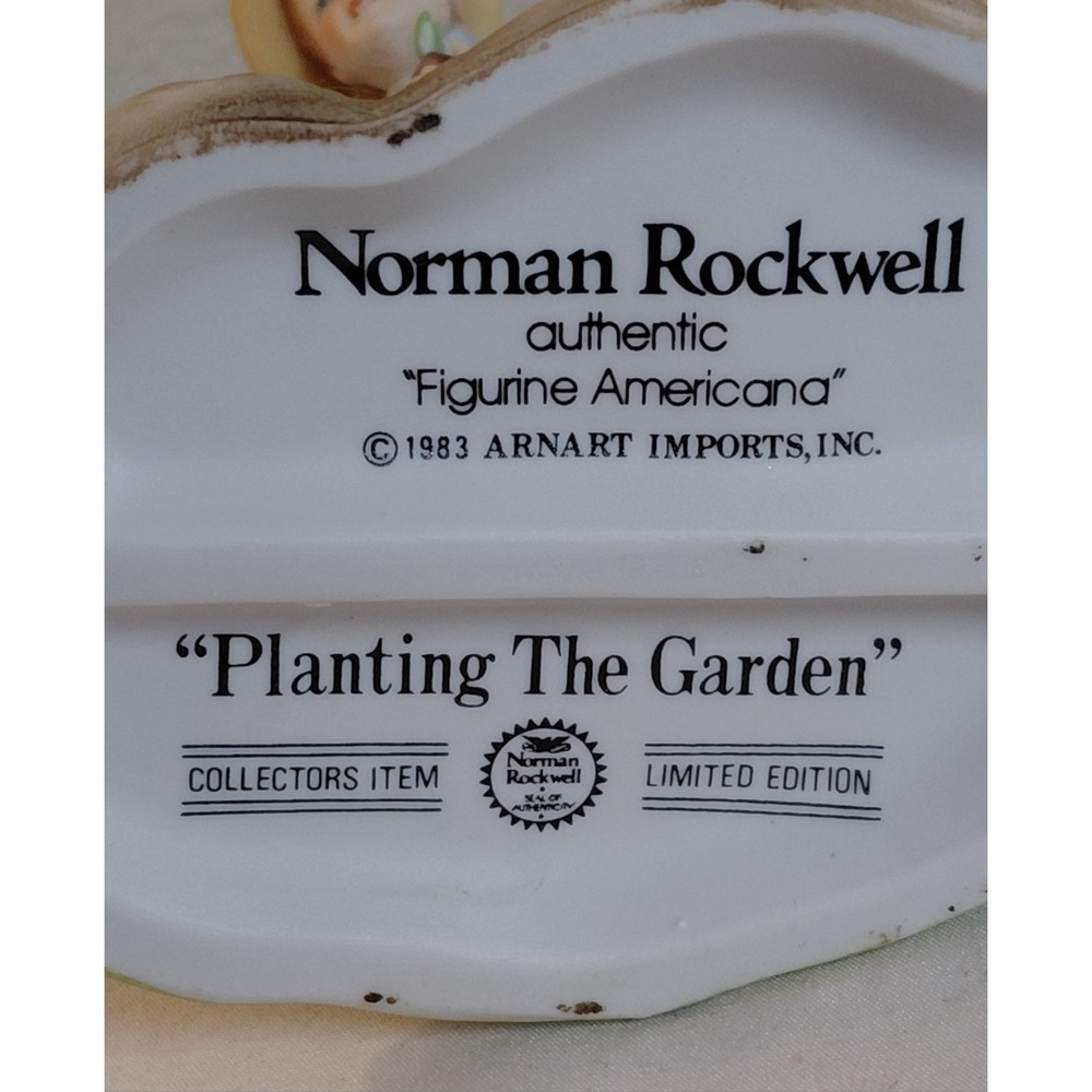 Norman Rockwell Planting The Garden Figurine Americana 1983 Arnart Limited... - Picture 8 of 9